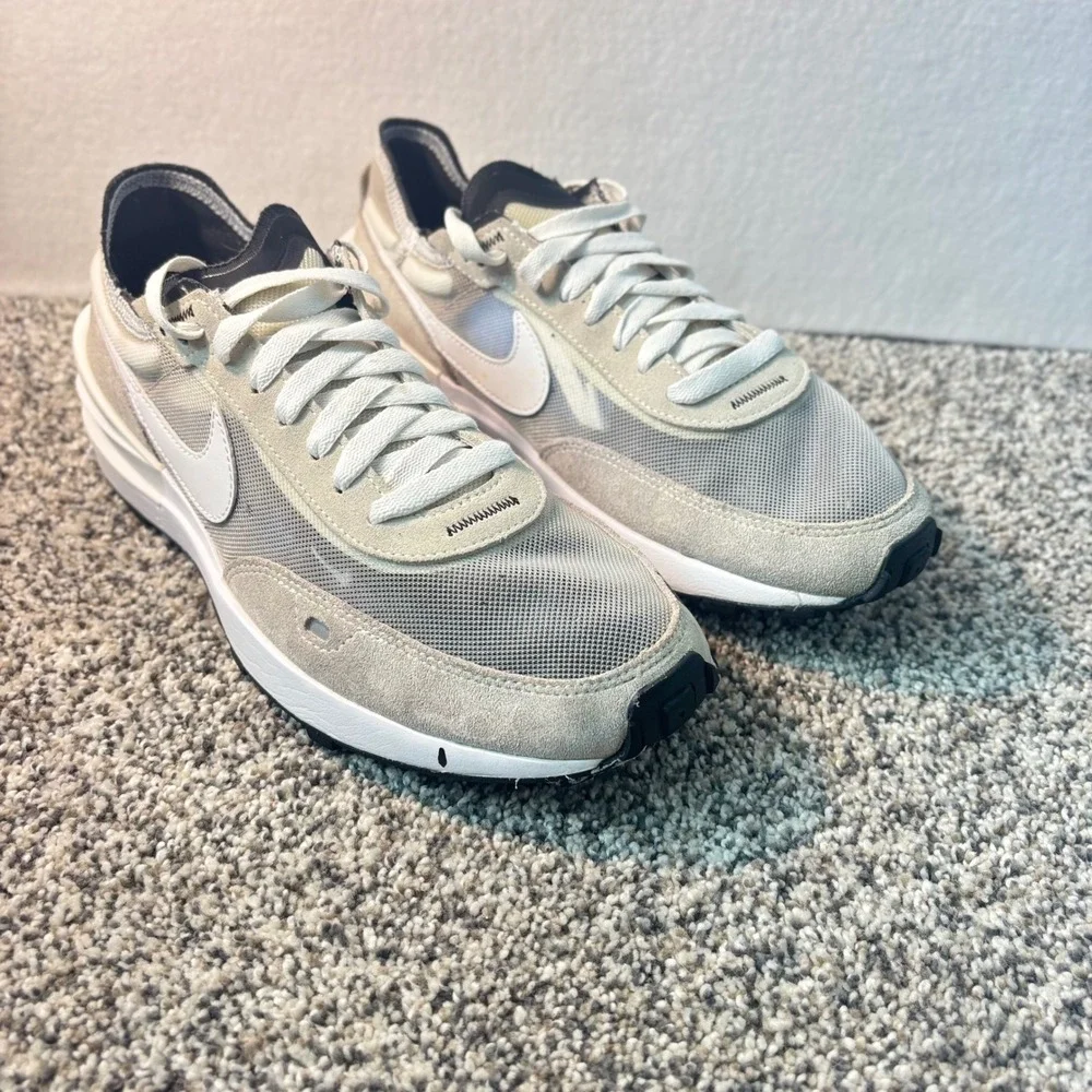 Nike Waffle One Summit White Black Mesh Suede Sneakers Shoes Women's size 8.5